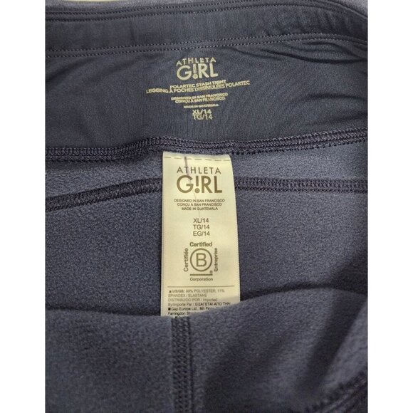 Athleta Girl High Rise Polartec Stash Legging Navy Heather XL (14) - Picture 9 of 9
